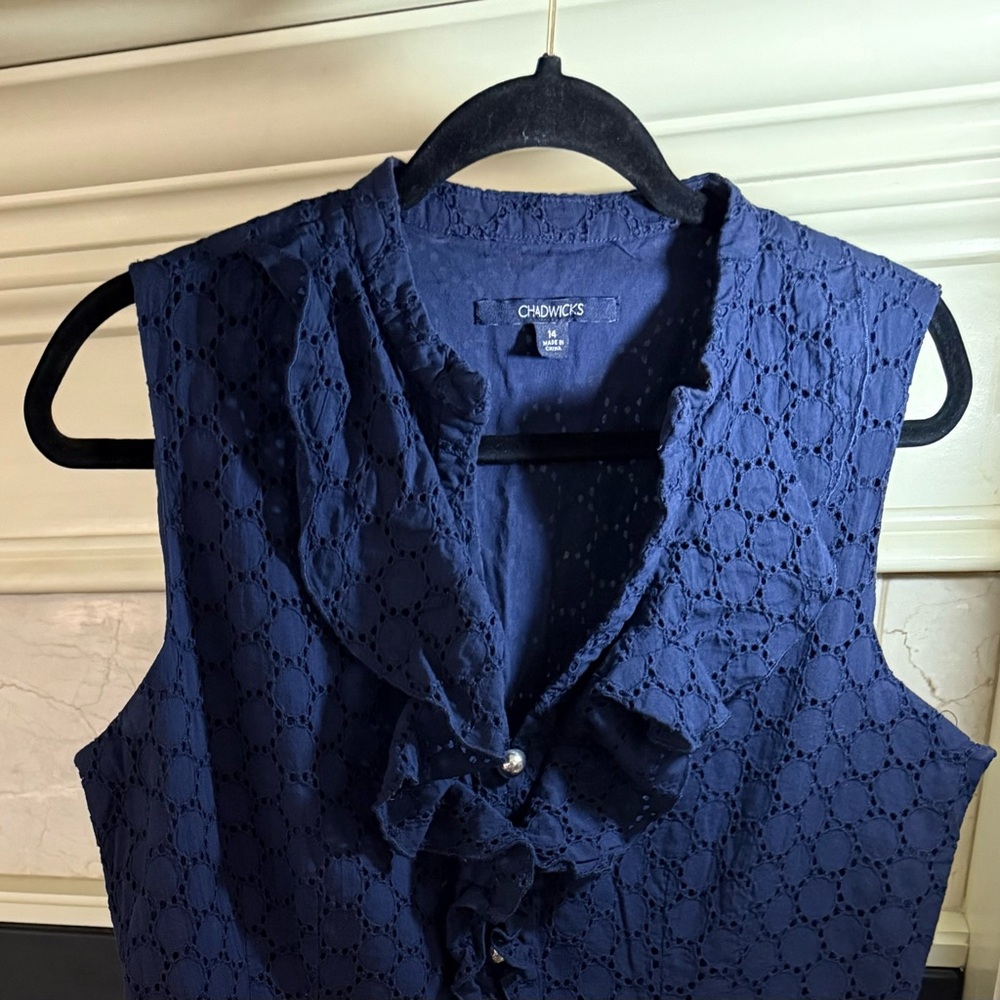 Chadwick Women's Navy Blue Lace Top
